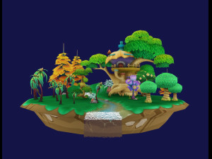 cartoon forest 3D Model