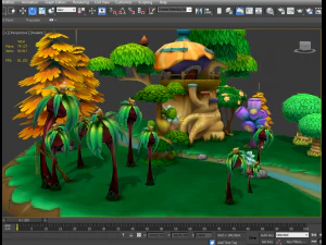 Cartoon-Wald 3D Modell