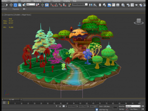 cartoon forest 3D Model
