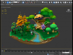cartoon forest 3D Model