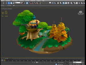 Cartoon-Wald 3D Modell