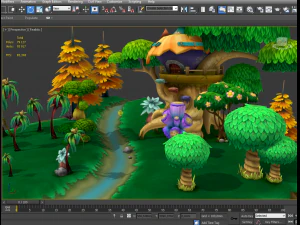 Cartoon-Wald 3D Modell