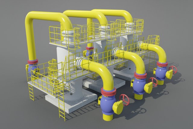 industrial dust collector Modello 3D .c4d .max .obj .3ds .fbx .stl .blend 