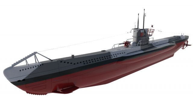 u boat type vii b 3D 모델 .c4d .max .obj .3ds .fbx .stl .blend 