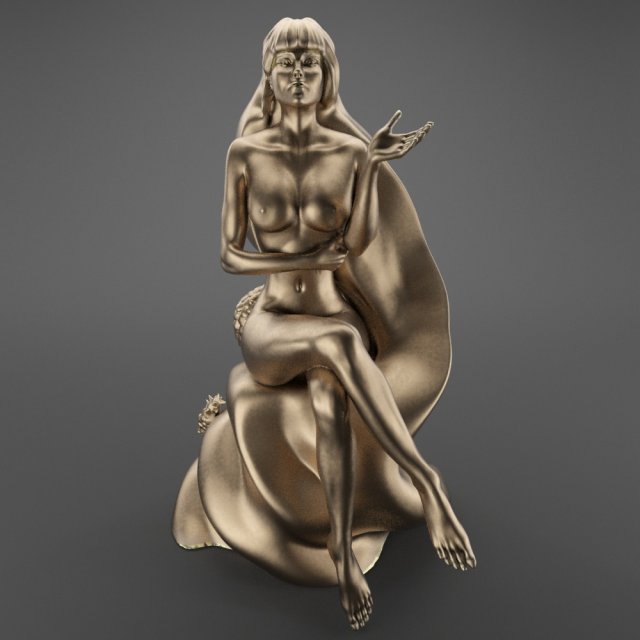 sitting demon girl 3D 模型 .c4d .max .obj .3ds .fbx .stl .blend 