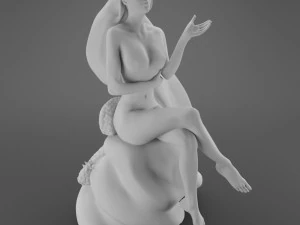 sitting demon girl 3D Model