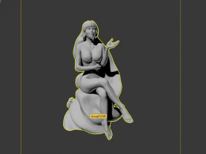 sitting demon girl 3D Model
