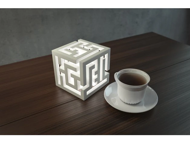 3d printed cube lamp 3D Model .c4d .max .obj .3ds .fbx .stl .blend 