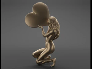 ragazza dal cuore grande Modello 3D