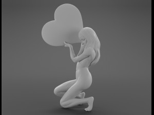 girl with a big heart 3D Модель