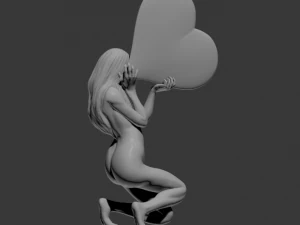 girl with a big heart 3D Model