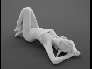 waking up girl Modelo 3D