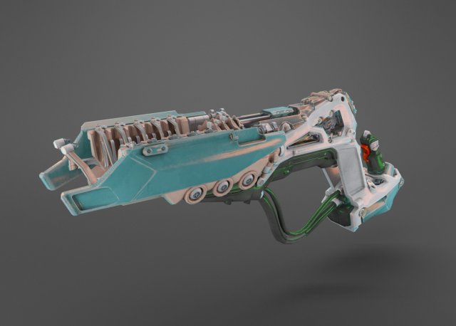 sci fi fantasy rifle 3D Model .c4d .max .obj .3ds .fbx .stl .blend 