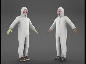 Китайский защитный костюм для мужчин и женщин 3D Модель