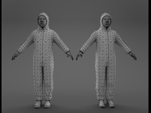 chinese hazmat suit male female 3D Модель