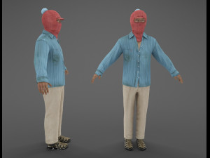 chinese with mask 3D मॉडल
