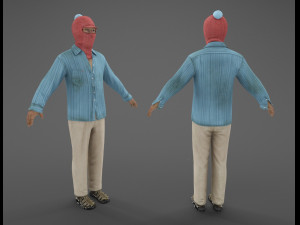 chinese with mask Model 3D