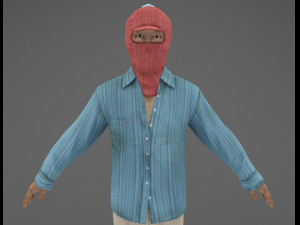 chinese with mask Model 3D