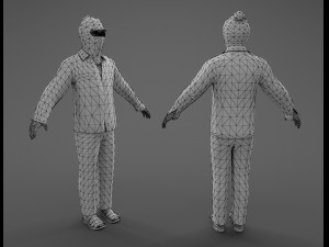 chinese with mask Model 3D