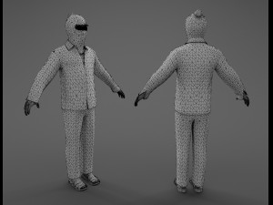 chinese with mask Model 3D
