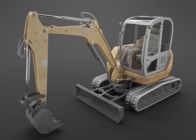 compact track excavator 3D Модель .c4d .max .obj .3ds .fbx .stl .blend 