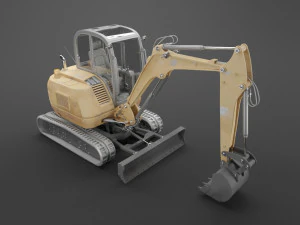 ekskavator jalur kompak Model 3D