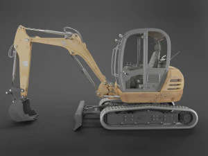 ekskavator jalur kompak Model 3D