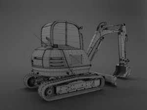 ekskavator jalur kompak Model 3D