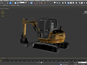 ekskavator jalur kompak Model 3D