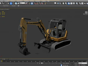 ekskavator jalur kompak Model 3D
