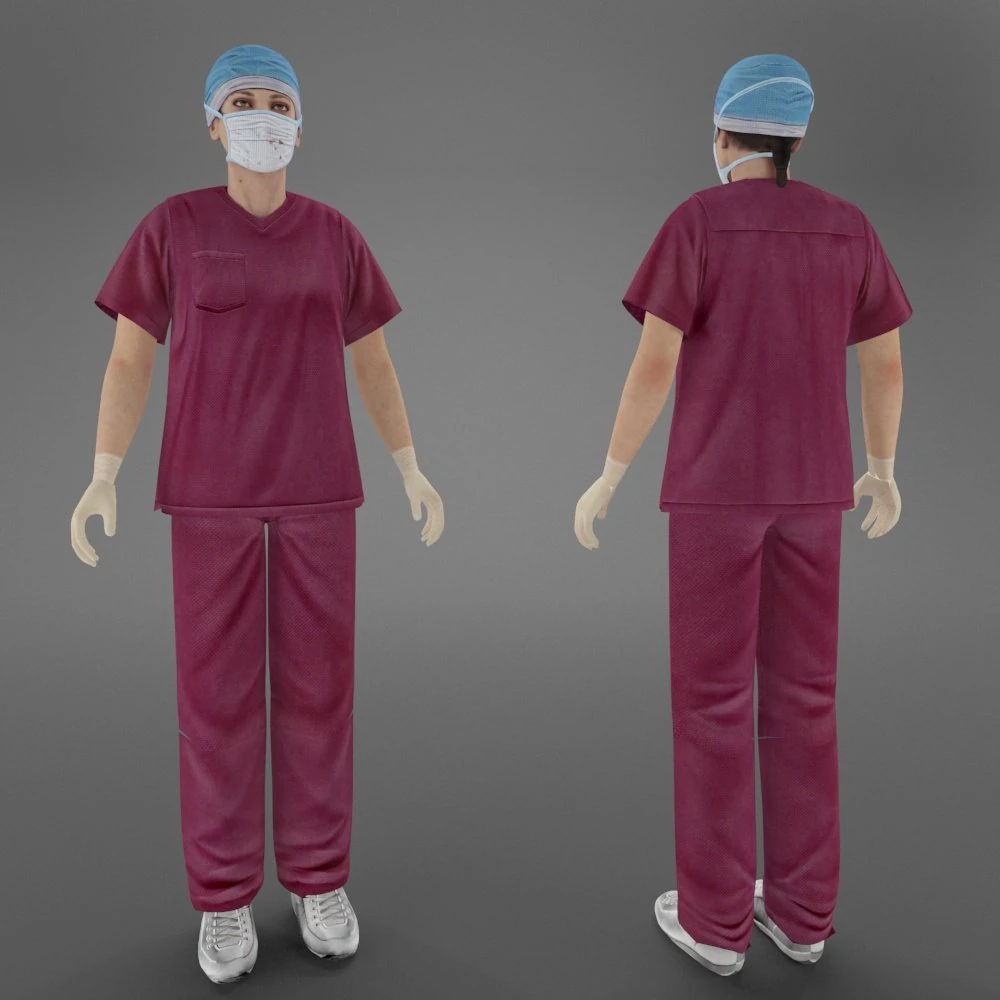 woman doctor 3D Model .c4d .max .obj .3ds .fbx .stl .blend 
