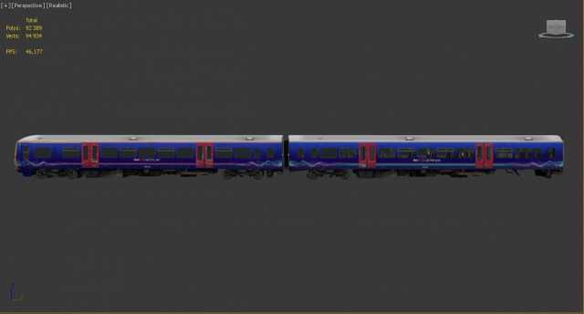 british rail class 166 train 3D Model in Train 3DExport