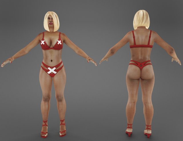 african stripper 3D 모델 .c4d .max .obj .3ds .fbx .stl .blend 