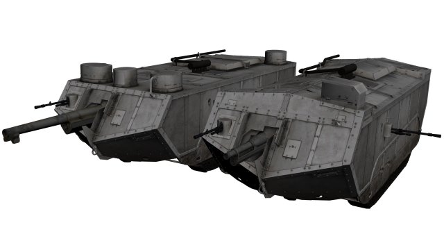 saint-chamond tank 3D Model .c4d .max .obj .3ds .fbx .stl .blend 