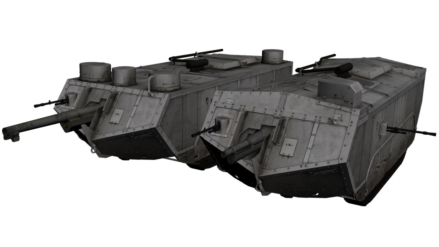 saint-chamond tank 3D Model .c4d .max .obj .3ds .fbx .stl .blend 