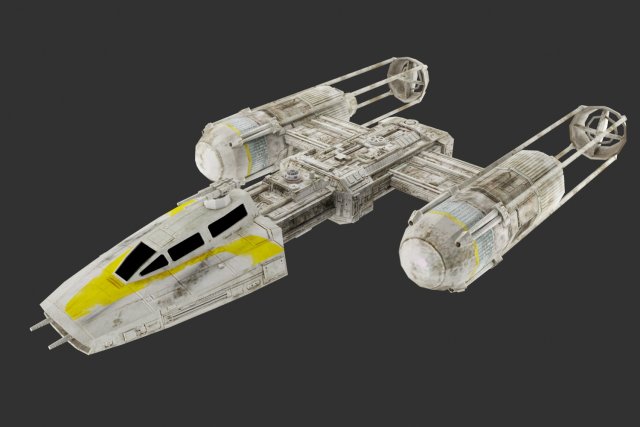 star wars x wing 2 starfighter Model 3D .c4d .max .obj .3ds .fbx .stl .blend 