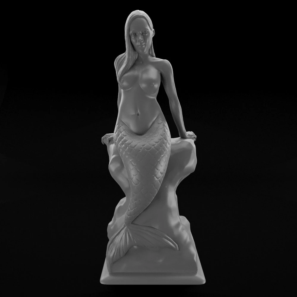 nude mermaid 3D Print Model .c4d .max .obj .3ds .fbx .stl .blend