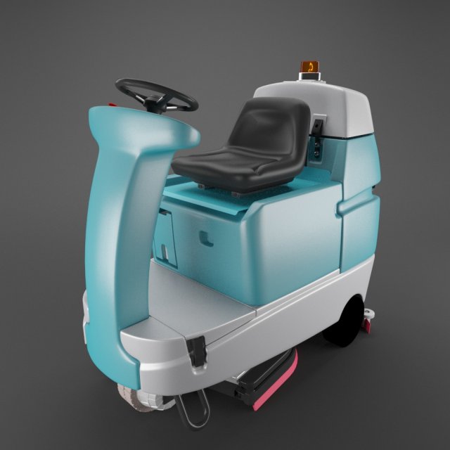 ride on scrubber dryer 3D Модель .c4d .max .obj .3ds .fbx .stl .blend 