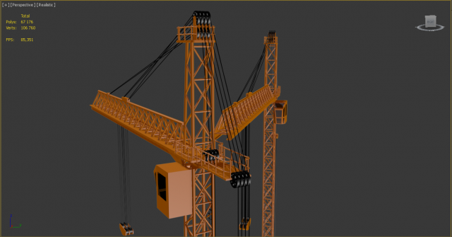 tower crane 3D Model .c4d .max .obj .3ds .fbx .stl .blend 