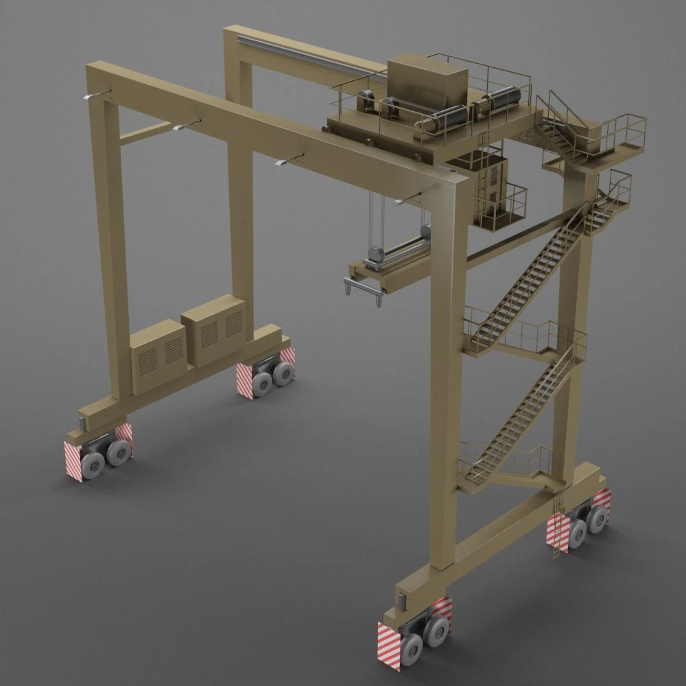gantry container crane 3D Model .c4d .max .obj .3ds .fbx .stl .blend 