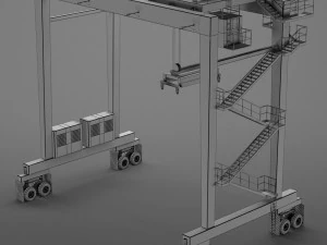 gantry container crane 3D Model