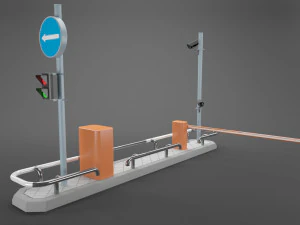 交通道闸 3D 模型
