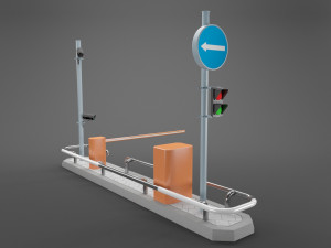 traffic barrier gate 3D Модель