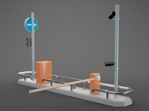 traffic barrier gate 3D Модель