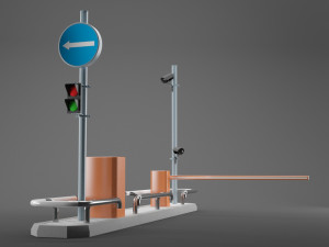 traffic barrier gate 3D Модель