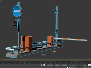 traffic barrier gate 3D Модель