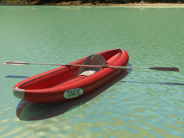 boat canoe kayak 3D Model .c4d .max .obj .3ds .fbx .stl .blend 