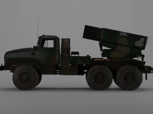 bm-21 grad - sistema di razzi a lancio multiplo Modello 3D