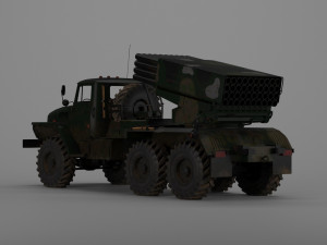 bm-21 grad - multiple launch rocket system Modelo 3D