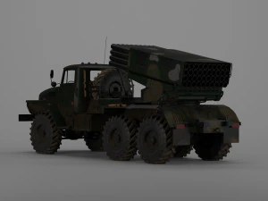 bm-21 grad - sistema di razzi a lancio multiplo Modello 3D